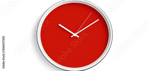 Minimalist clock with simple face design isolated on white 3D illustration, isolated on white background