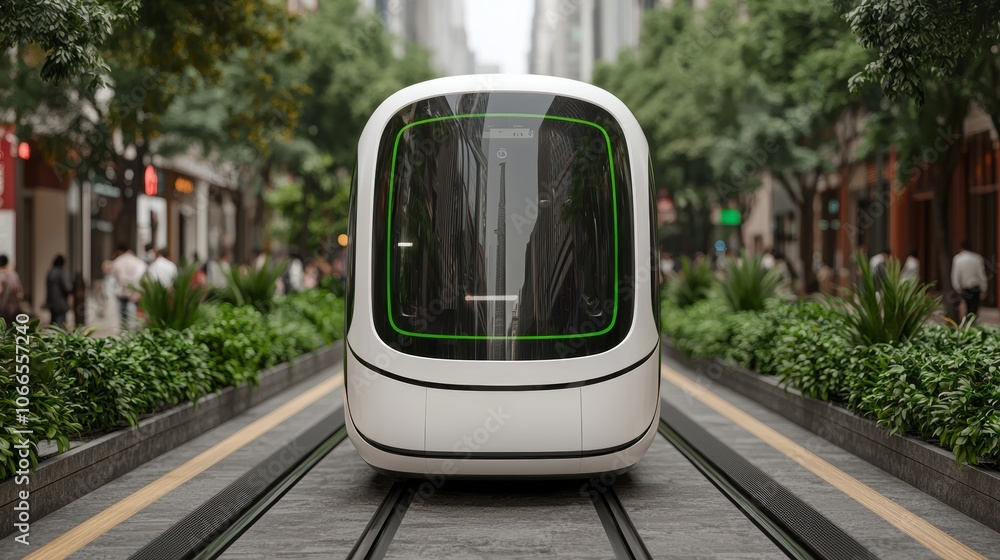 Naklejka premium Eco-Friendly Smart Transportation on Urban Streets
