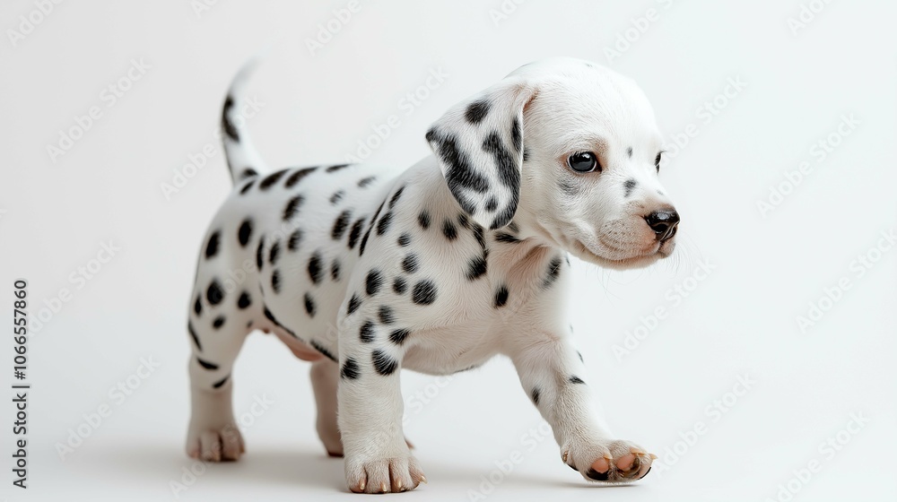 Playful Dalmatian Puppy with Distinct Spots Playful Dalmatian Puppy with Distinct Spots