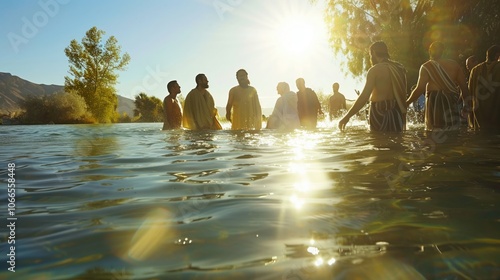 The baptism of Jesus by John the Baptist Jordan River
