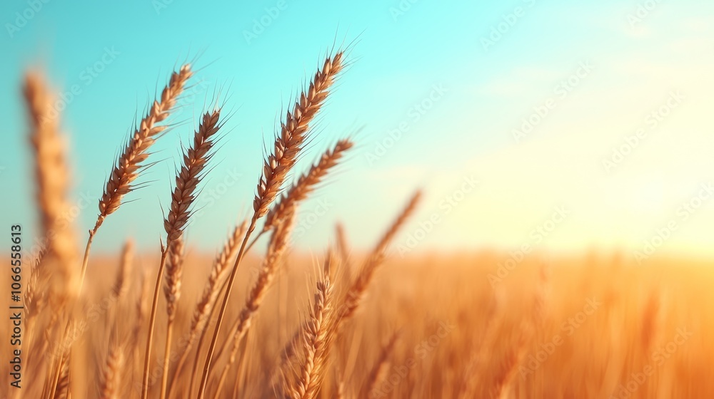 Fototapeta premium Golden Grass Swaying in the Gentle Breeze