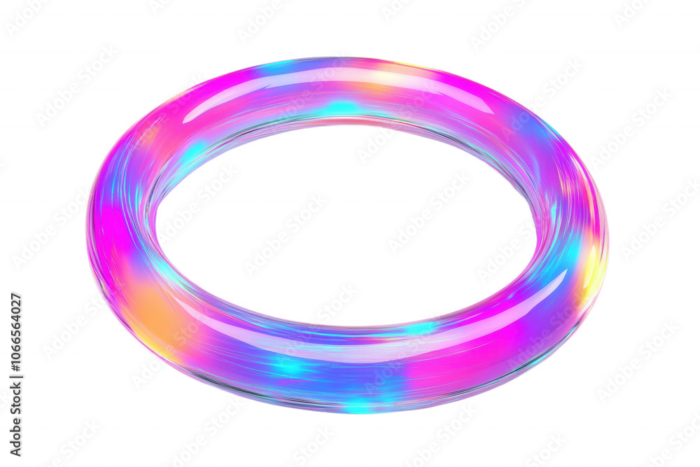 Abstract iridescent ring with a colorful gradient, isolated on transparent or white background Abstract iridescent ring with a colorful gradient, isolated on transparent or white background