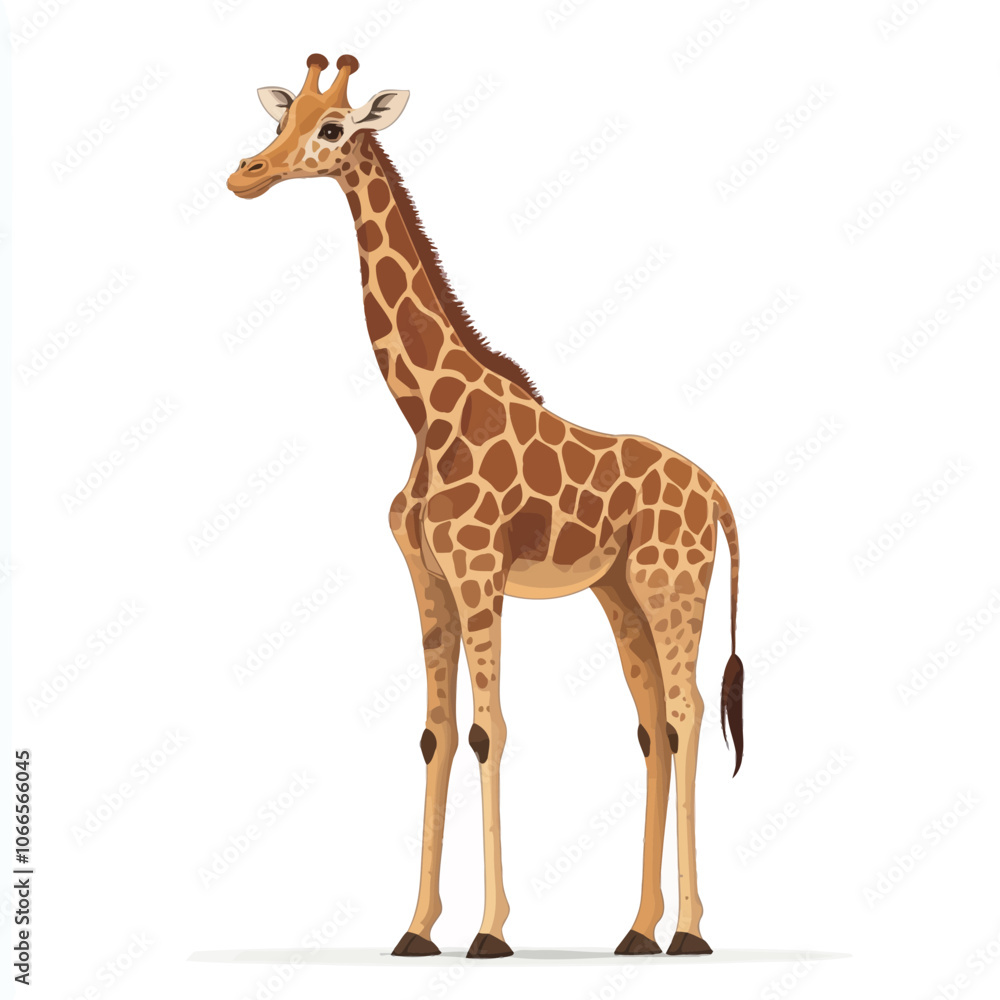 Giraffe isolated on white background. Cartoon giraffe. Vector illustration. Giraffe isolated on white background. Cartoon giraffe. Vector illustration.