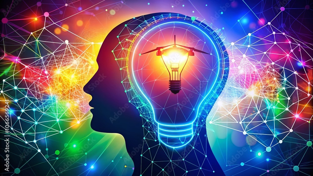 Abstract Human Silhouette with Light Bulb Concept - Problem Solving, Mental Health, Psychotherapy, Outline Illustration, Creative Design, Drone Photography Abstract Human Silhouette with Light Bulb Concept - Problem Solving, Mental Health, Psychotherapy, Outline Illustration, Creative Design, Drone Photography