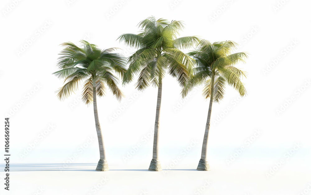 Palm trees isolated on a white background Palm trees isolated on a white background