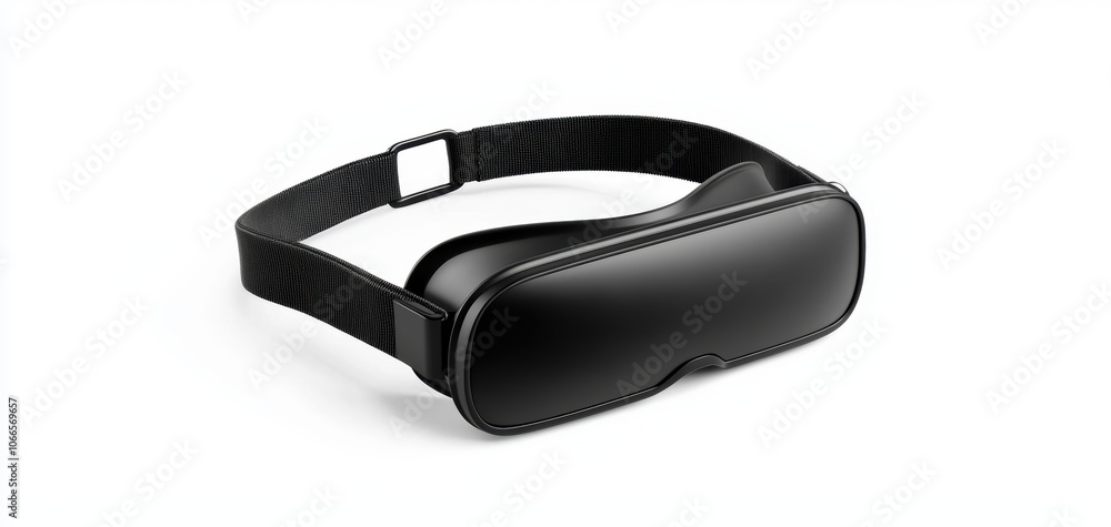 High-tech VR headset with adjustable straps isolated on white 3D illustration, isolated on white background