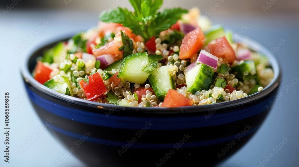 Vibrant Quinoa Salad in Bowl with Fresh Vegetables Vibrant Quinoa Salad in Bowl with Fresh Vegetables