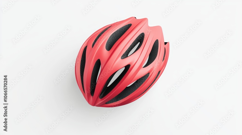 Modern bicycle helmet with matte finish isolated on white 3D illustration, isolated on white background Modern bicycle helmet with matte finish isolated on white 3D illustration, isolated on white background