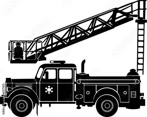 Vector Illustration of a Fire Truck