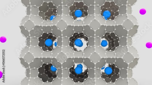 Zeolite cation exchange for water purification, animation