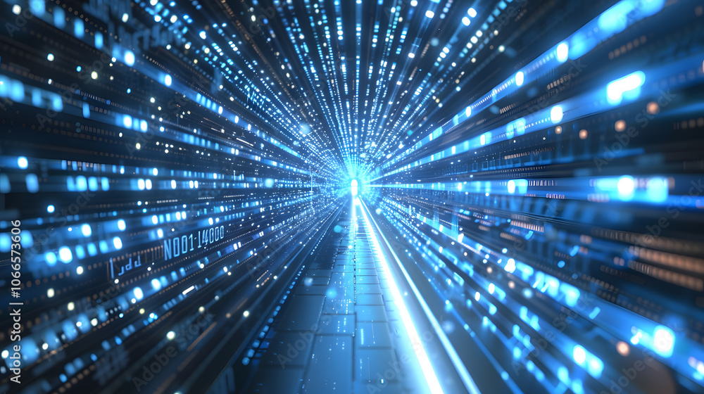 Obraz premium A futuristic background featuring beams of light internet