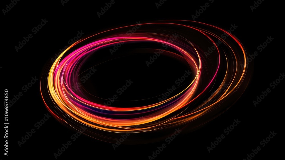 Colorful Light Swirls on a Black Background Colorful Light Swirls on a Black Background