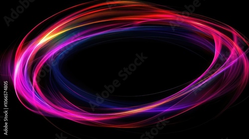 Vibrant Swirls of Color on Black Background