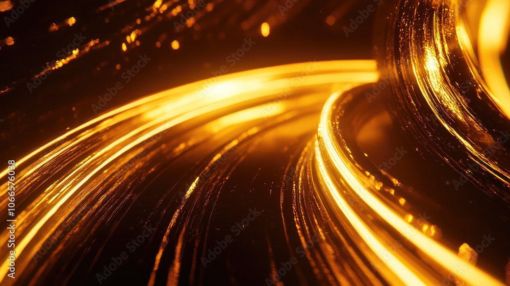 Golden Light Swirls in Abstract Motion