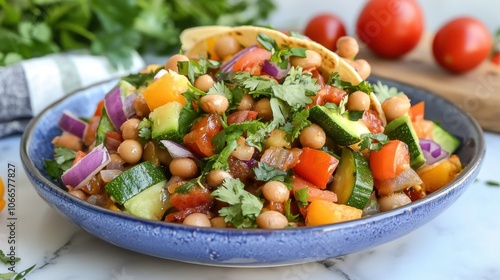 Colorful Mexican Style Vegetable Bean Salad