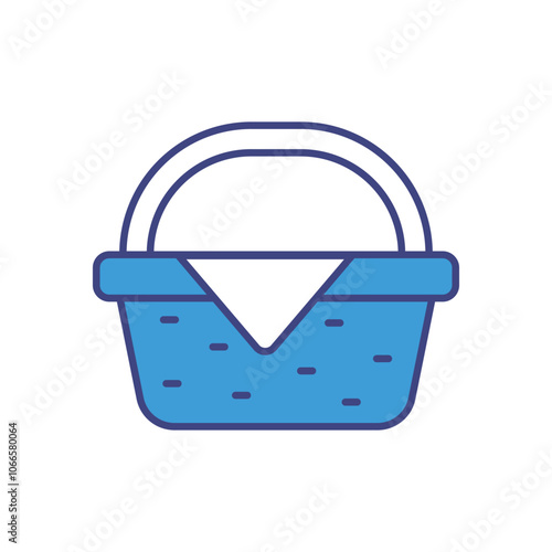 Picnic Basket vector icon stock illustration