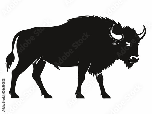 buffalo silhouette silhouette vector illustration