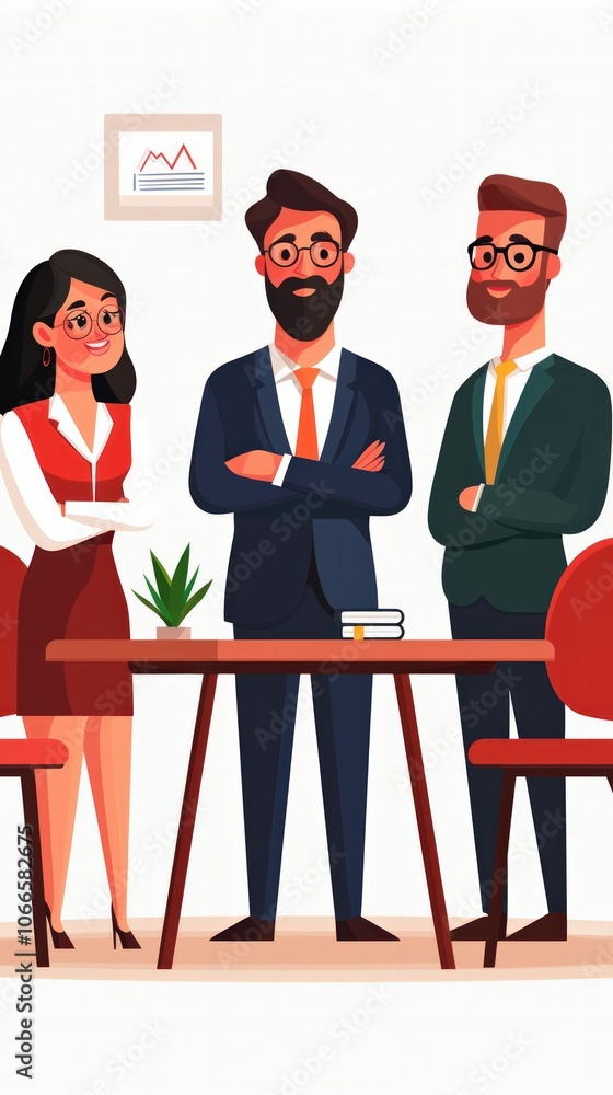 Fototapeta premium Business Professionals Collaborate in a Modern Office Setting