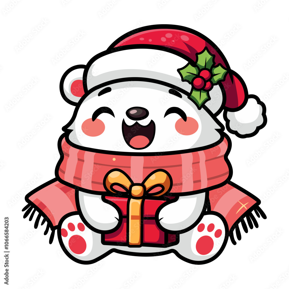 Cute Polar Bear, polar bear with scarf, winter polar bear, adorable polar bear, polar bear. Cute Polar Bear, polar bear with scarf, winter polar bear, adorable polar bear, polar bear.