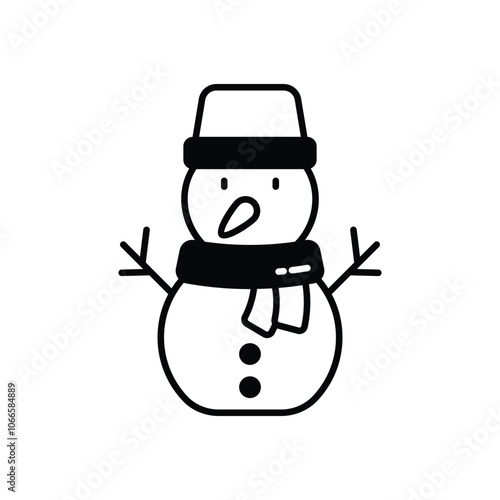 Snowman vector icon stock illustration