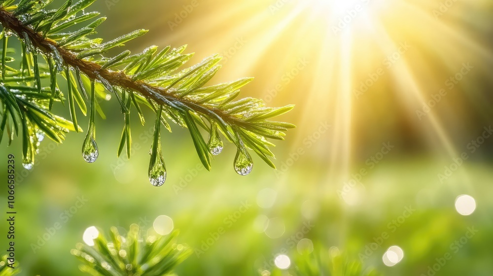 Sparkling Pine Needles in Morning Light Sparkling Pine Needles in Morning Light