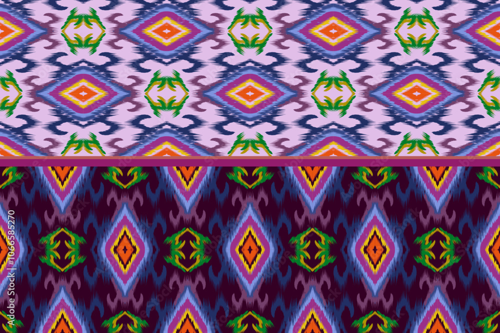 ikat pattern, Ethnic ikat seamless pattern, African style, Abstract vector, Chevron embroidery, Paisley embroidery, Navajo aboriginal pattern, Aztec and tribal motifs, Vector hand drawn style. ikat pattern, Ethnic ikat seamless pattern, African style, Abstract vector, Chevron embroidery, Paisley embroidery, Navajo aboriginal pattern, Aztec and tribal motifs, Vector hand drawn style.