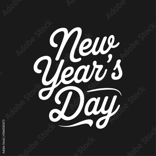 new year's day typography vector illustration template.New years day Template background text design