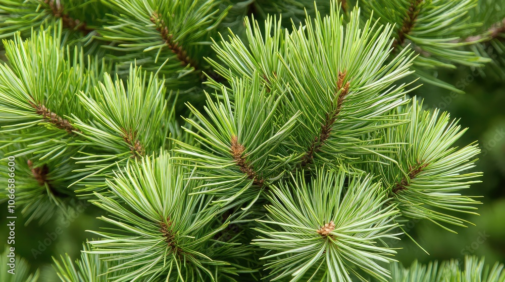 Lush Green Pine Needle Texture Close-Up Lush Green Pine Needle Texture Close-Up