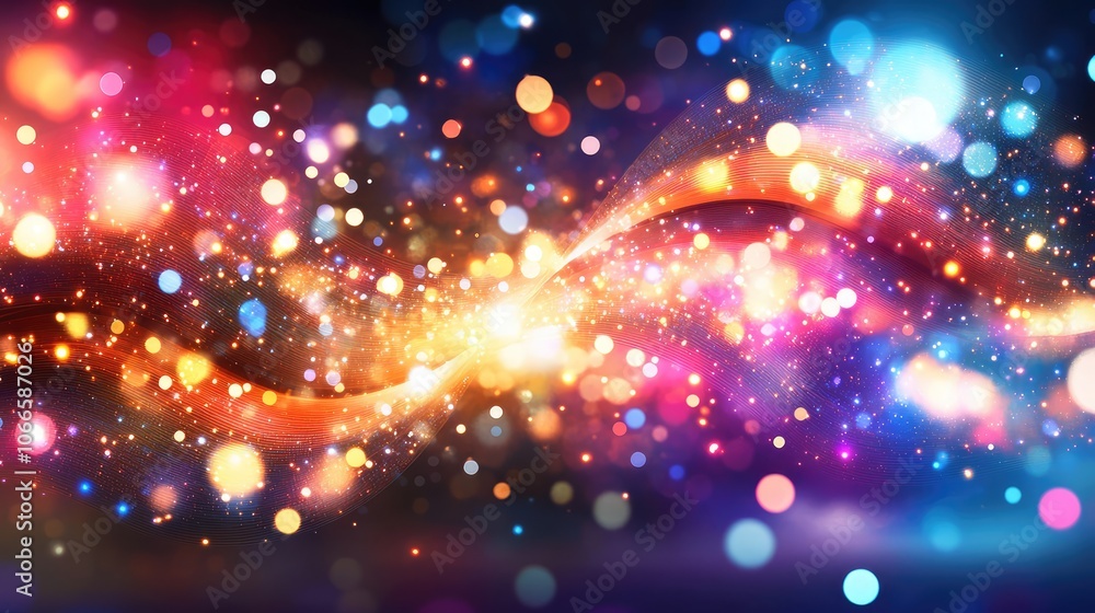 Fototapeta premium Colorful Abstract Background with Light Bokeh Effects