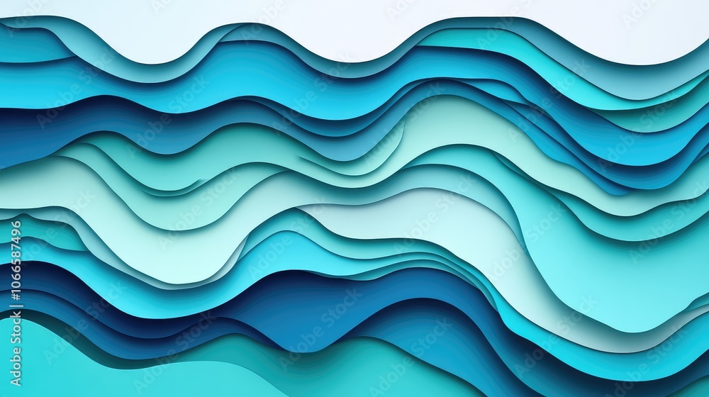 Abstract Waves in Shades of Blue and Turquoise Abstract Waves in Shades of Blue and Turquoise