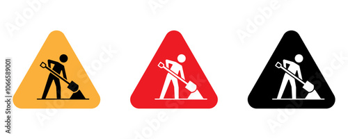 under construction road sign vector