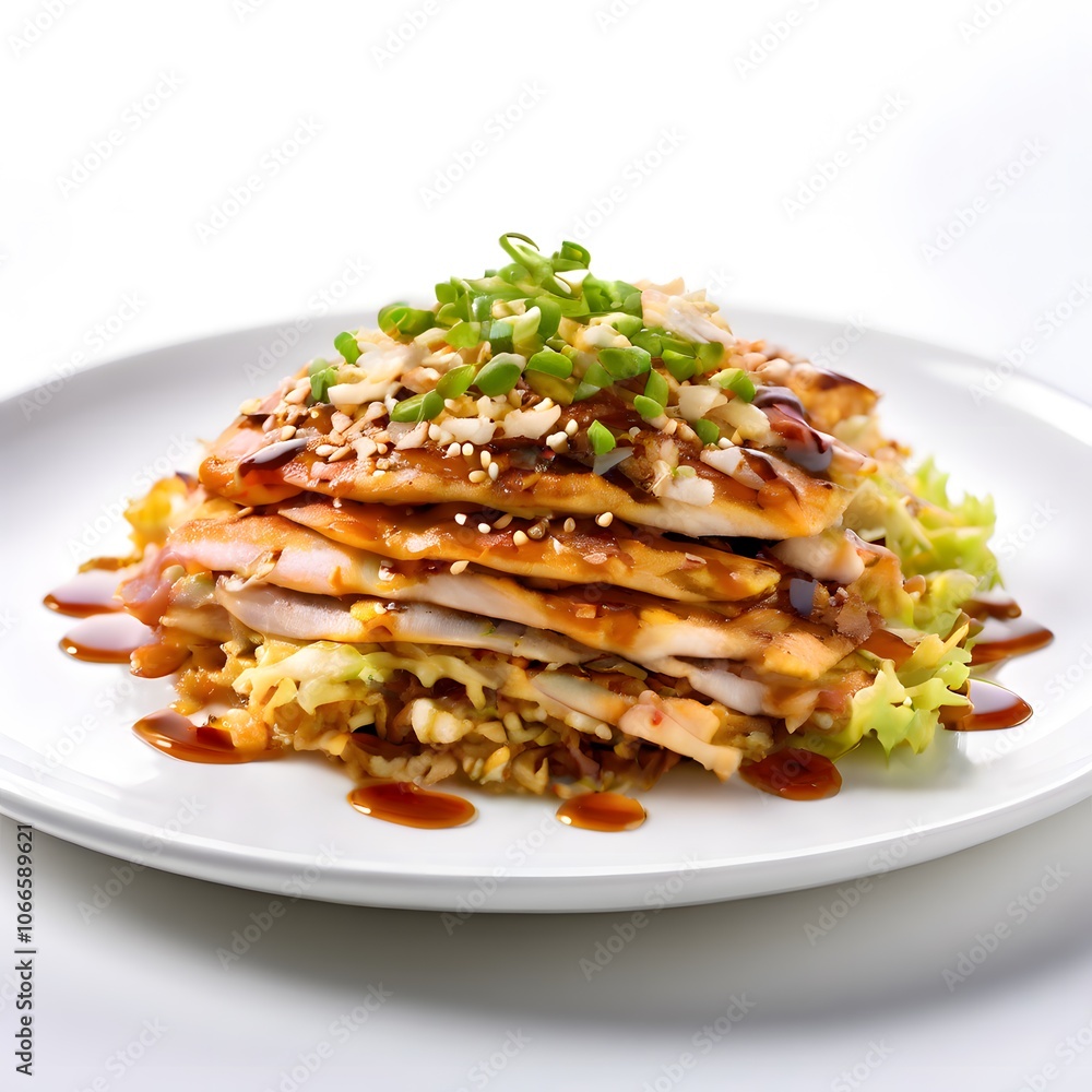 Naklejka premium an elegant delicious homemade Food meal isolated on a White background