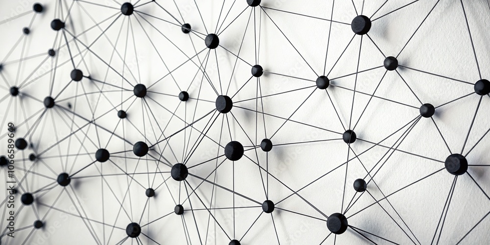 A circular network displays interconnected data points, visualizing relationships. A circular network displays interconnected data points, visualizing relationships.