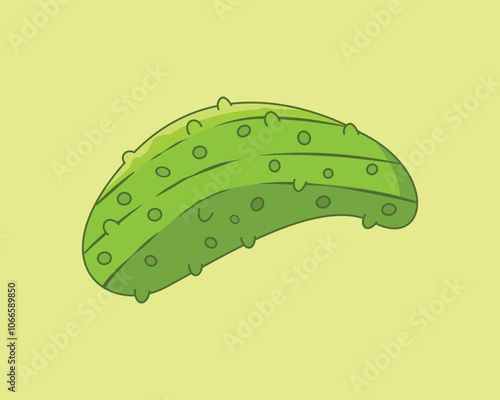 Pickles cartoon. Green cucumber vector illustration. Cucmber in vinegar or in salty water