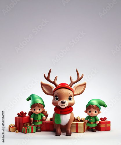 christmas reindeer and elves photo