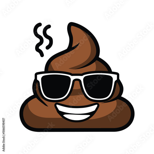 Cool Poop Character with Sunglasses Illustration