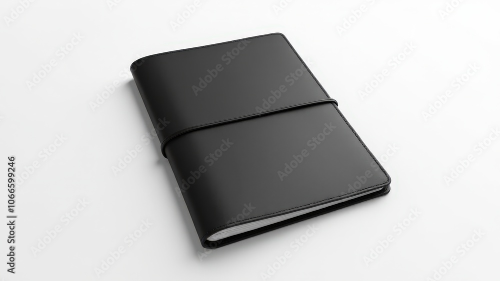 Professional presentation folder in black leather, perfect for business branding or high-end presentations. Professional presentation folder in black leather, perfect for business branding or high-end presentations.