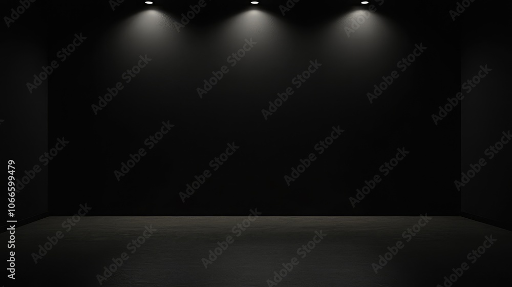Dark Studio Space with Spotlight Lighting Effects Dark Studio Space with Spotlight Lighting Effects