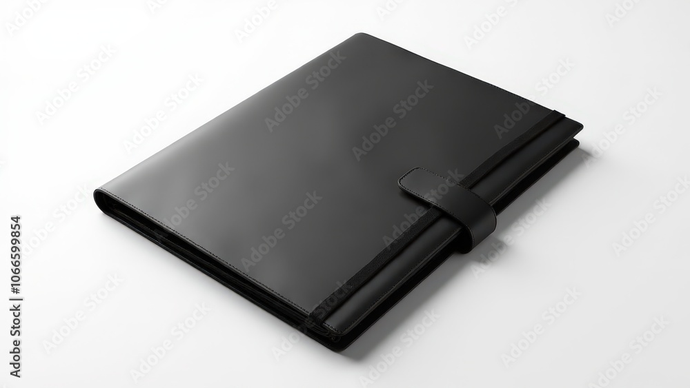 Elegant leather portfolio folder lying flat, showcasing its modern look and professional appeal. Elegant leather portfolio folder lying flat, showcasing its modern look and professional appeal.