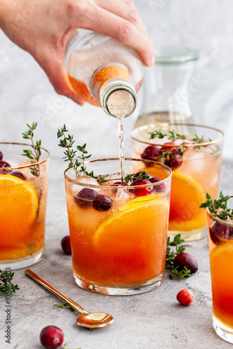 Cranberry-clementine gin tonic