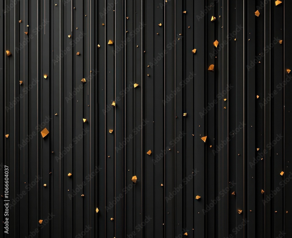 Minimalist wallpaper in black and gold vertical line accents. Minimalist wallpaper in black and gold vertical line accents.