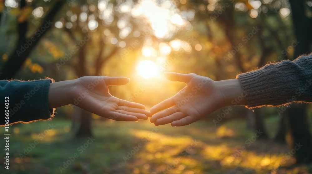 Two hands reaching out to connect Concept of communication Soft colors and shadows create an aesthetic background Two hands reaching out to connect Concept of communication Soft colors and shadows create an aesthetic background
