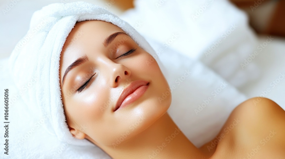 Tranquil experience of indulging in a spa facial treatment Tranquil experience of indulging in a spa facial treatment