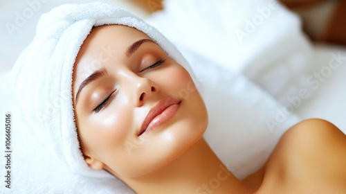 Tranquil experience of indulging in a spa facial treatment