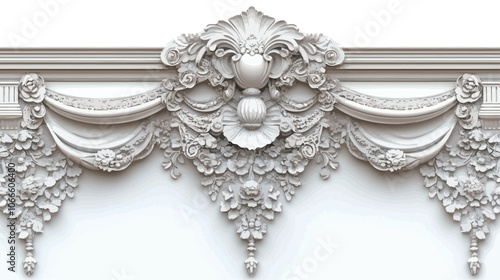 Luxury decorative elements on white background. Computer generated graphics. 