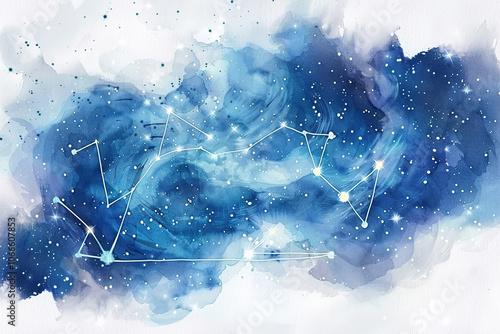 Astrological composition with empty starry sky for zodiac sign symbol