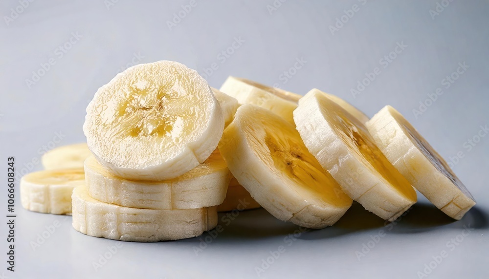 Stack of sliced sweet bananas Stack of sliced sweet bananas