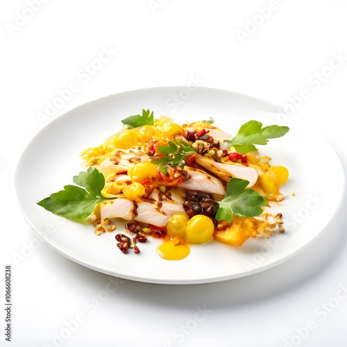 an elegant delicious homemade Food meal isolated on a White background