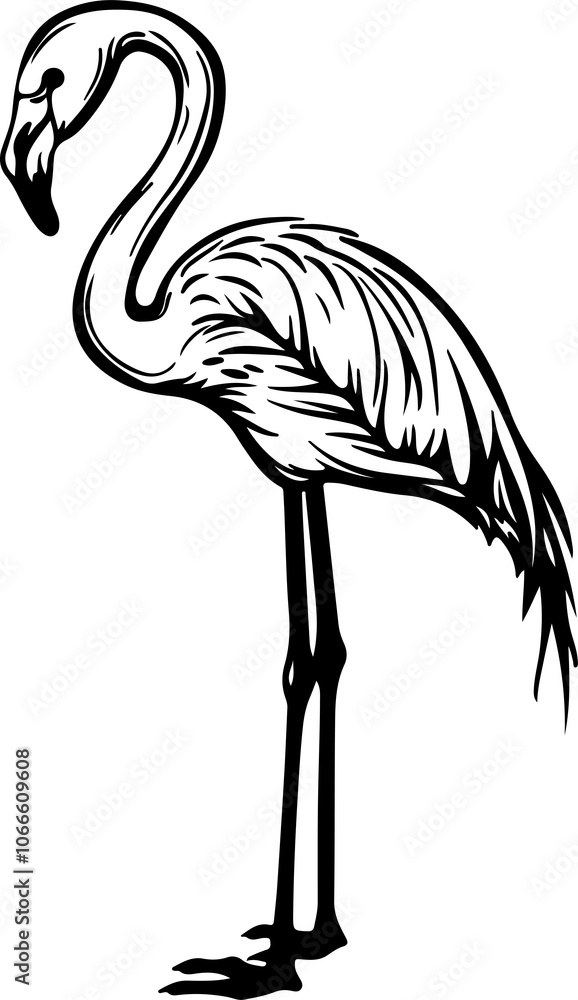 stylized line of a flamingo stylized line of a flamingo