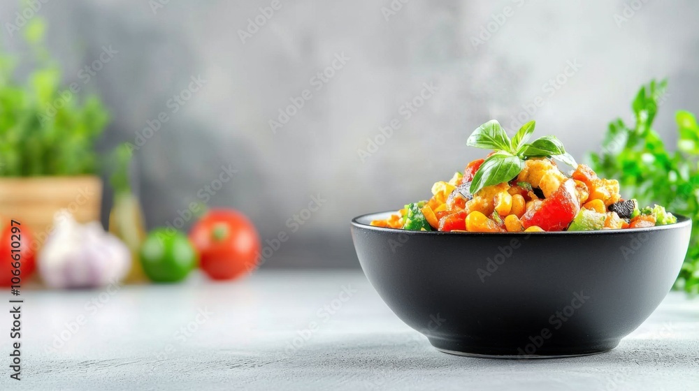 Colorful Mexican Dish Presented on Bright Table Colorful Mexican Dish Presented on Bright Table